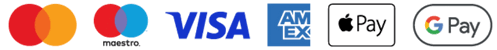 Maksājumu iespējas: MasterCard, Visa, American Express, Apple Pay, Google Pay