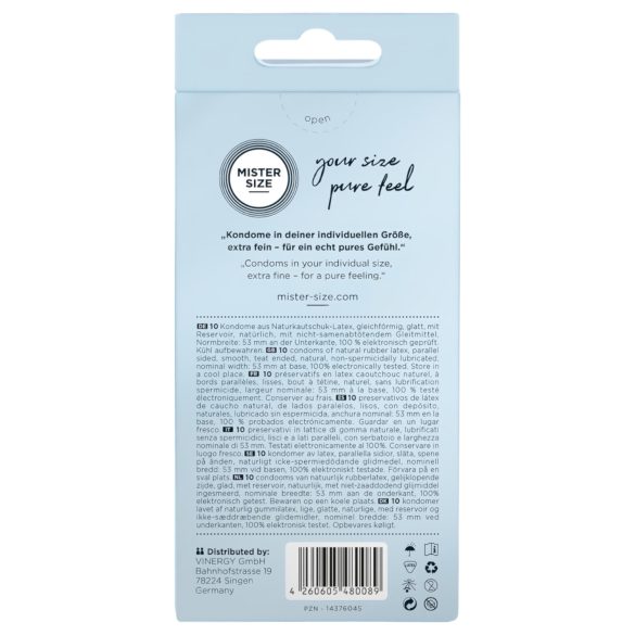 Mister Size prezervatīvi plāni 53mm 10 gab