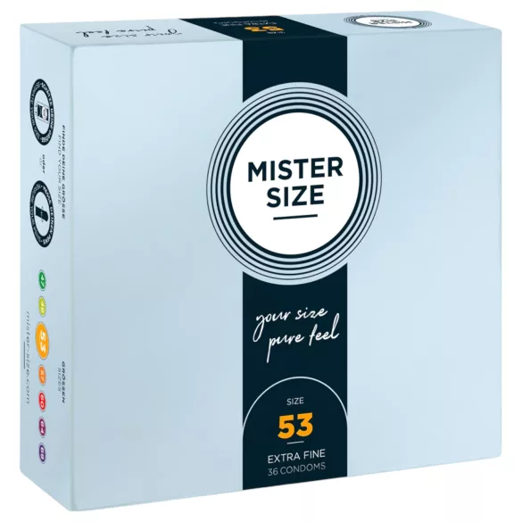 Mister Size plānas prezervatīvi 53mm 36 gab.