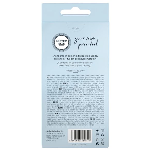 Mister Size prezervatīvi plāni 57mm 10 gab