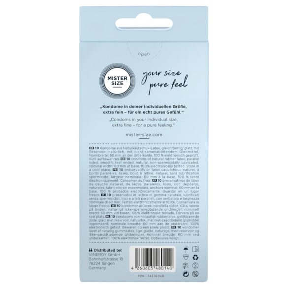 Mister Size ultra plāna prezervatīvi 60mm 10 gab