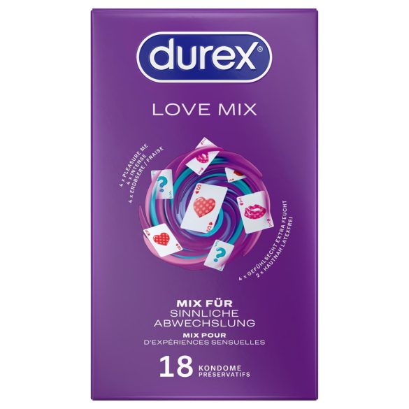 Durex Love Mix - prezervatīvu komplekts (18 gab.)