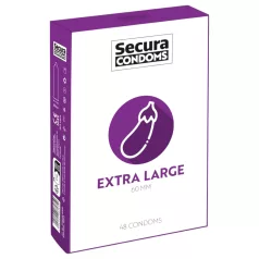 Secura Baklažāns - liels prezervatīvs - 60mm - 48 gab