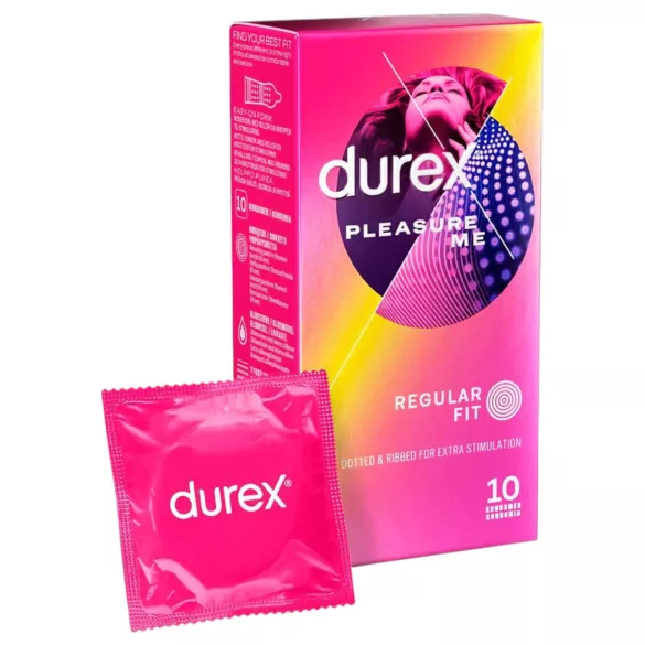 Durex prezervatīvi Pleasure Me, rievoti un punktoti, 10 gab