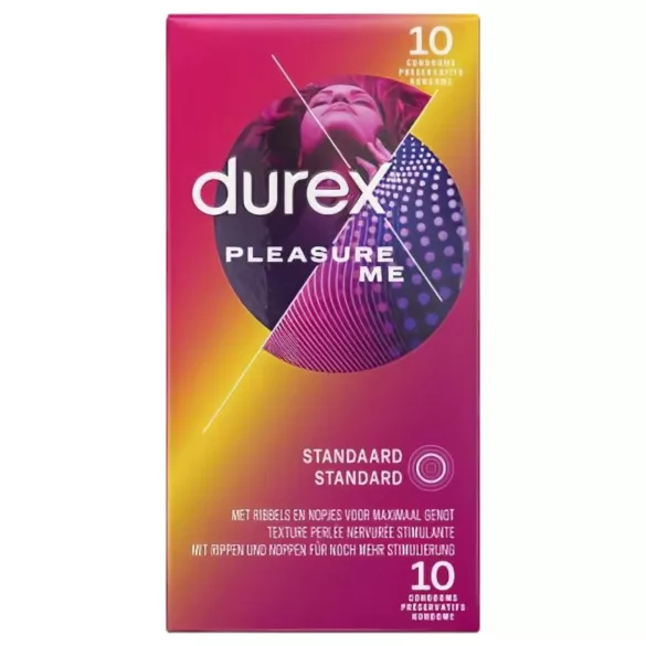Durex prezervatīvi Pleasure Me, rievoti un punktoti, 10 gab