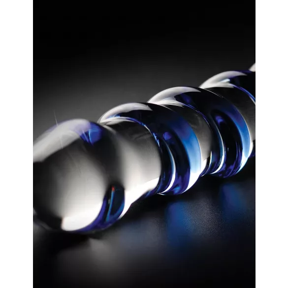 Icicles No. 5 - stikla dildo spirāles forma caurspīdīgs zils