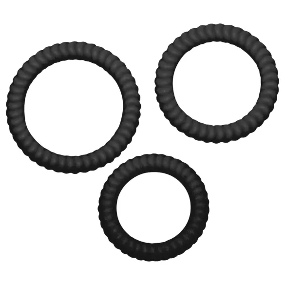 You2Toys - erekcijas gredzenu komplekts 3 gab. melns