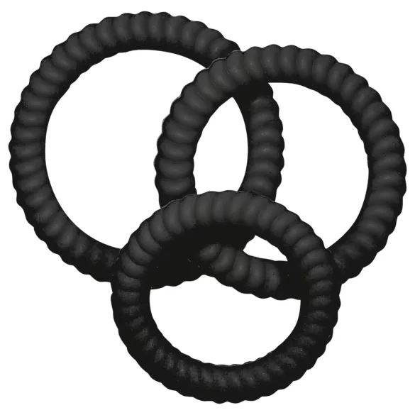 You2Toys - erekcijas gredzenu komplekts 3 gab. melns