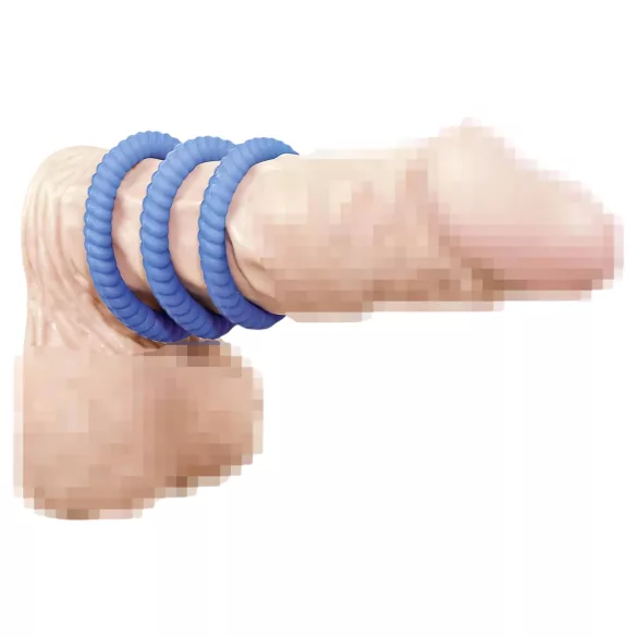 You2Toys - erekcijas gredzenu komplekts 3 gabali zils