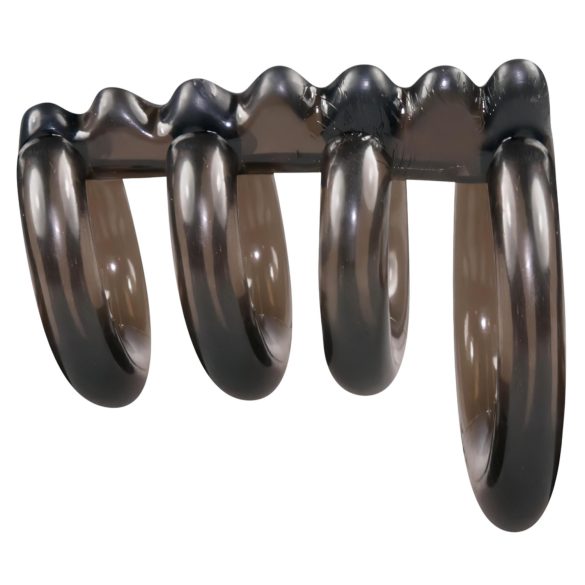 Bad Kitty - ērkšķains četru gredzenu erekcijas gredzens silikonā