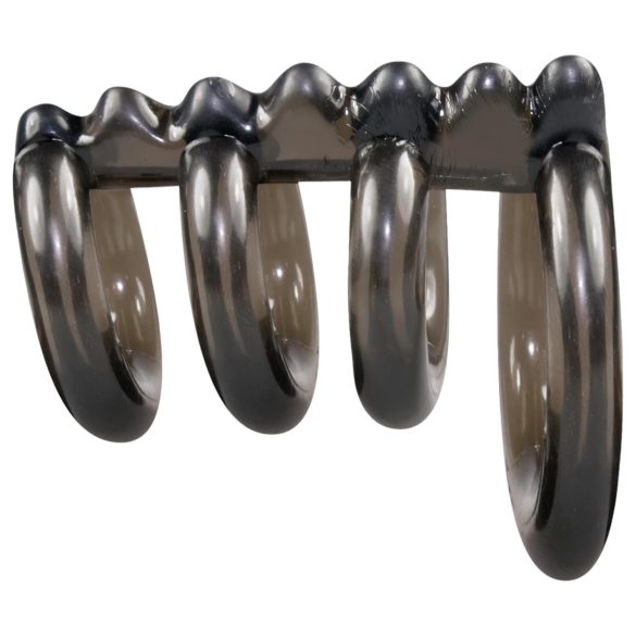 Bad Kitty - ērkšķains četru gredzenu erekcijas gredzens silikonā