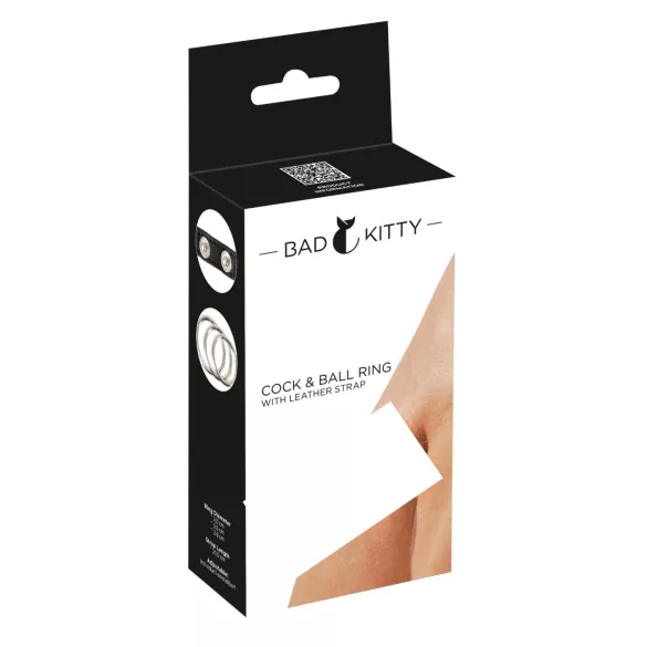Bad Kitty - ādas sēklinieku un dzimumlocekļa gredzens melns
