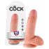 King Cock 7 sēklinieku dildo (18 cm) - naturāls
