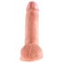 King Cock 7 sēklinieku dildo (18 cm) - naturāls