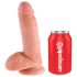 King Cock 7 sēklinieku dildo (18 cm) - naturāls