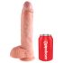 King Cock 10 sēklinieku liels dildo (25 cm) - dabīgs