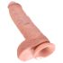 King Cock 10 sēklinieku liels dildo (25 cm) - dabīgs