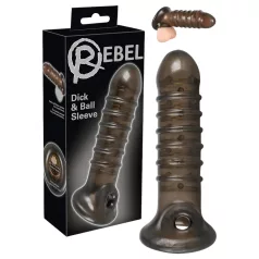 Rebel - dzimumlocekļa uzmava ar rievām pelēka
