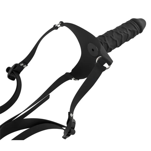 You2Toys - silikona strap-on dildo melns