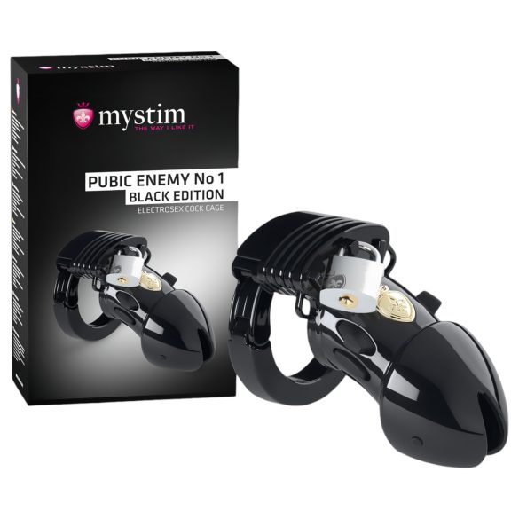 mystim Black Edition PUBIC ENEMY No 1 - elektro dzimumlocekļa sprosts