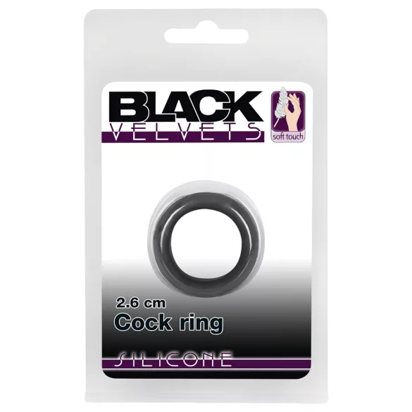 Black Velvets - dzimumlocekļa gredzens bieza silikona 2,6 cm melns