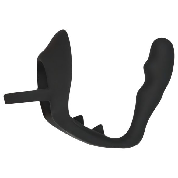 Black Velvets - anālais dildo ar dzimumlocekļa un sēklinieku gredzenu melns