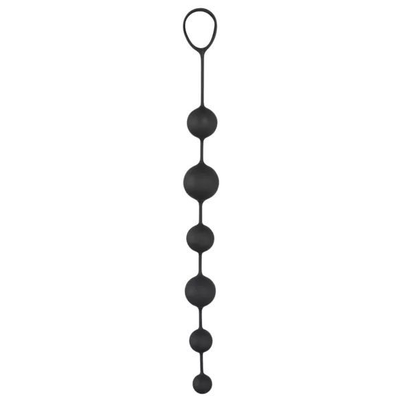 Black Velvets - anālais dildo ar 6 bumbiņām melns