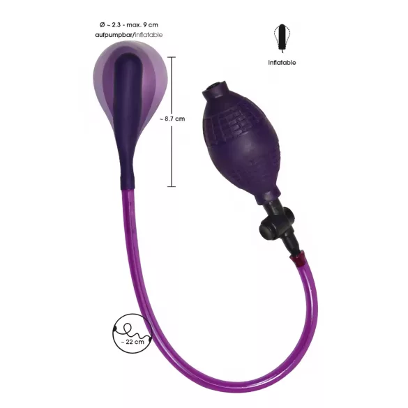 Bad Kitty - anālais paplašinātājs ar pumpi, latekss, violets