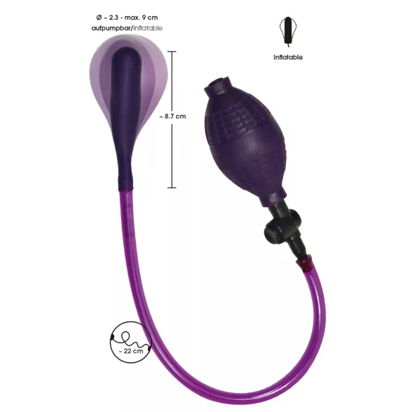 Bad Kitty - anālais paplašinātājs ar pumpi, latekss, violets