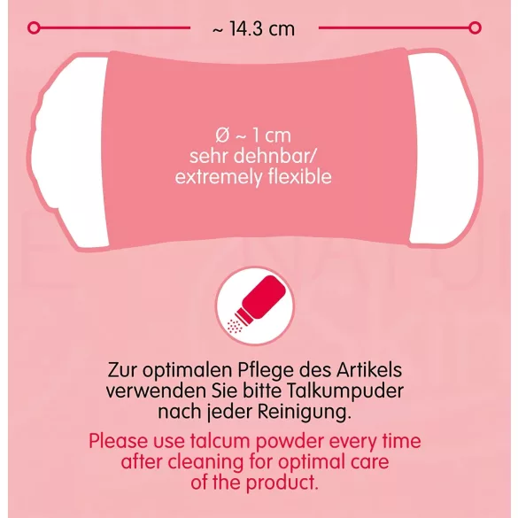 Nature Skin - masturbators maksts un anālā atvere, naturāla-melna