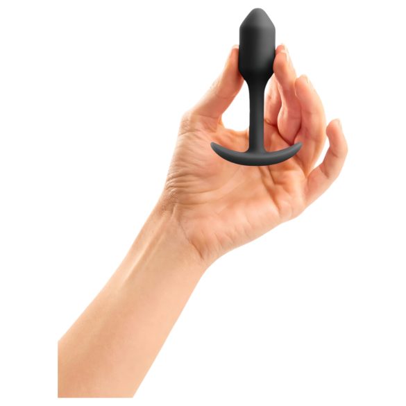 b-vibe Snug Plug 1 - anālais spraudnis ar iekšējo svaru (55g) - melns