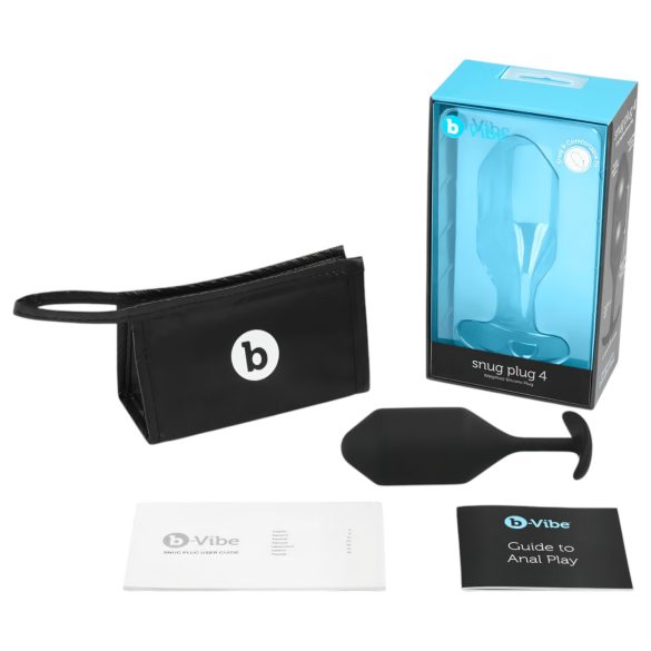 b-vibe anālais plug ar divām lodēm 257g melns