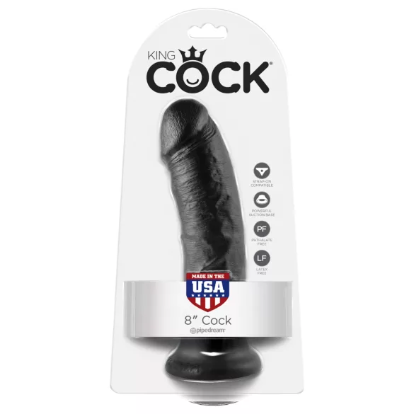 King Cock 8 dildo (20 cm, melns)