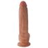 King Cock 9 sēklinieku dildo (23 cm) - brūns