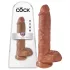 King Cock reālistisks dildo ar sēkliniekiem 25 cm brūns