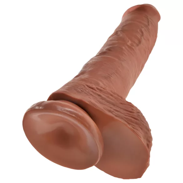 King Cock reālistisks dildo ar sēkliniekiem 25 cm brūns