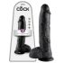 King Cock 10 sēkliniekus dildo (25 cm) - melns