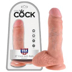 King Cock dildo ar sēkliniekiem 20 cm naturāls