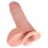 King Cock dildo ar sēkliniekiem 20 cm naturāls