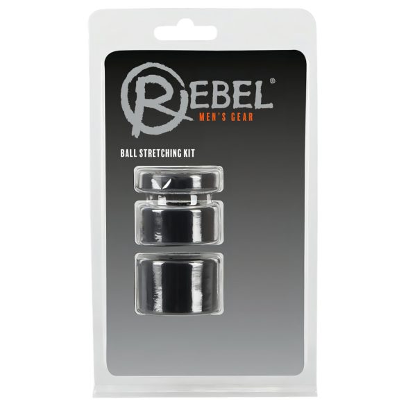 Rebel Ball - dzimumlocekļa gredzenu un stiepšanas komplekts - (melns)