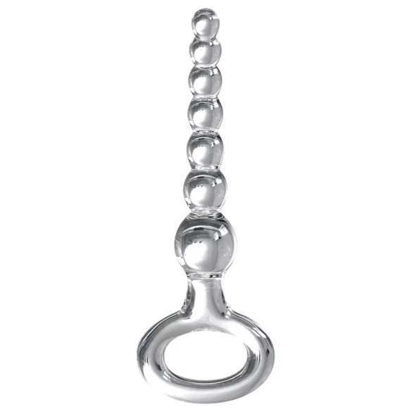 Icicles No. 67 - stikla dildo ar bumbiņām caurspīdīgs