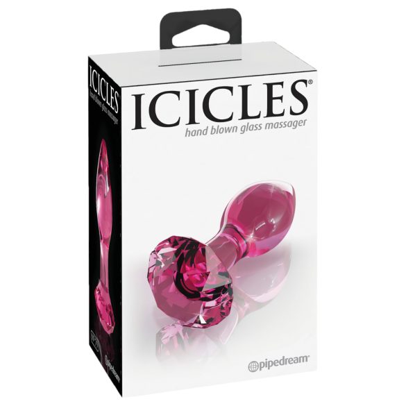 Icicles No. 79 - stikla anālais spraudnis konisks rozā