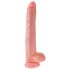 King Cock 14 liels dildo ar sēkliniekiem (35cm) - dabīgs