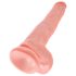 King Cock 14 liels dildo ar sēkliniekiem (35cm) - dabīgs