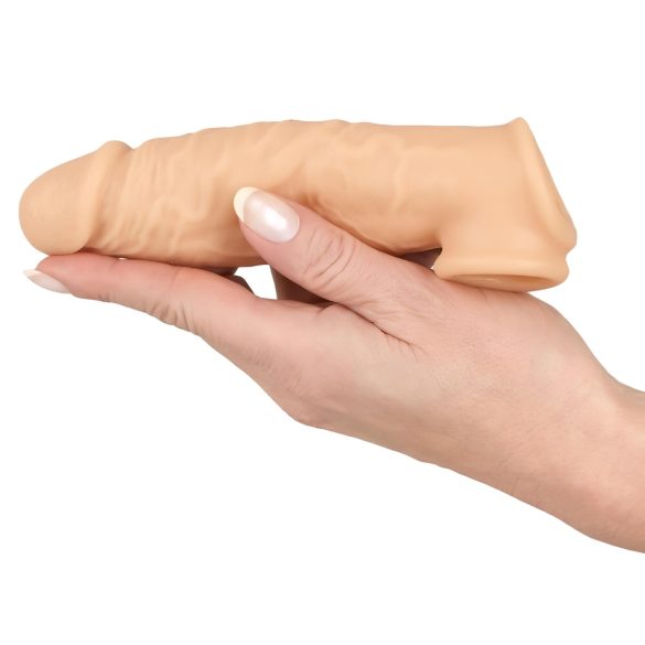 Realistixxx - dzimumlocekļa uzmava ar sēklinieku gredzenu 16cm naturāla krāsa