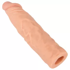   Nature Skin - pagarināmais, sabiezinošais dzimumlocekļa uzmava (19,5 cm)