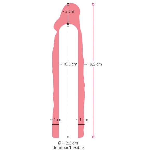 Nature Skin - dzimumlocekļa uzmava pagarināšanai un sabiezināšanai 19,5 cm