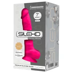   Silexd 7 - dildo ar piesūcekni un sēkliniekiem 17,5cm rozā