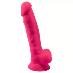   Silexd 7 - piesūcekni, ar sēkliniekiem aprīkots dildo - 17,5 cm (rozā)