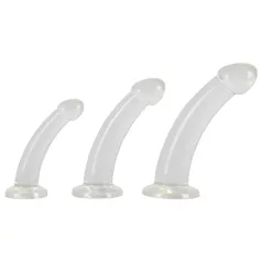   Crystal Clear - anālais dildo komplekts, 3 gabali, caurspīdīgs